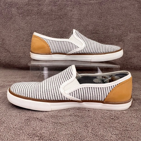 Tommy Bahama Striped Suede Sailor Deck Shoes Sz 9 Slip-on Coastal Margaritaville - Picture 4 of 8